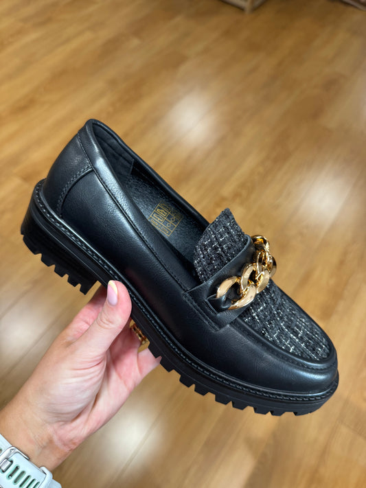 Lunar Chance Black/Tweed Loafer