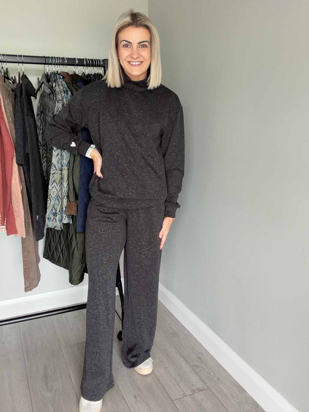Kaffe KAleslie Grey Melange Pullover