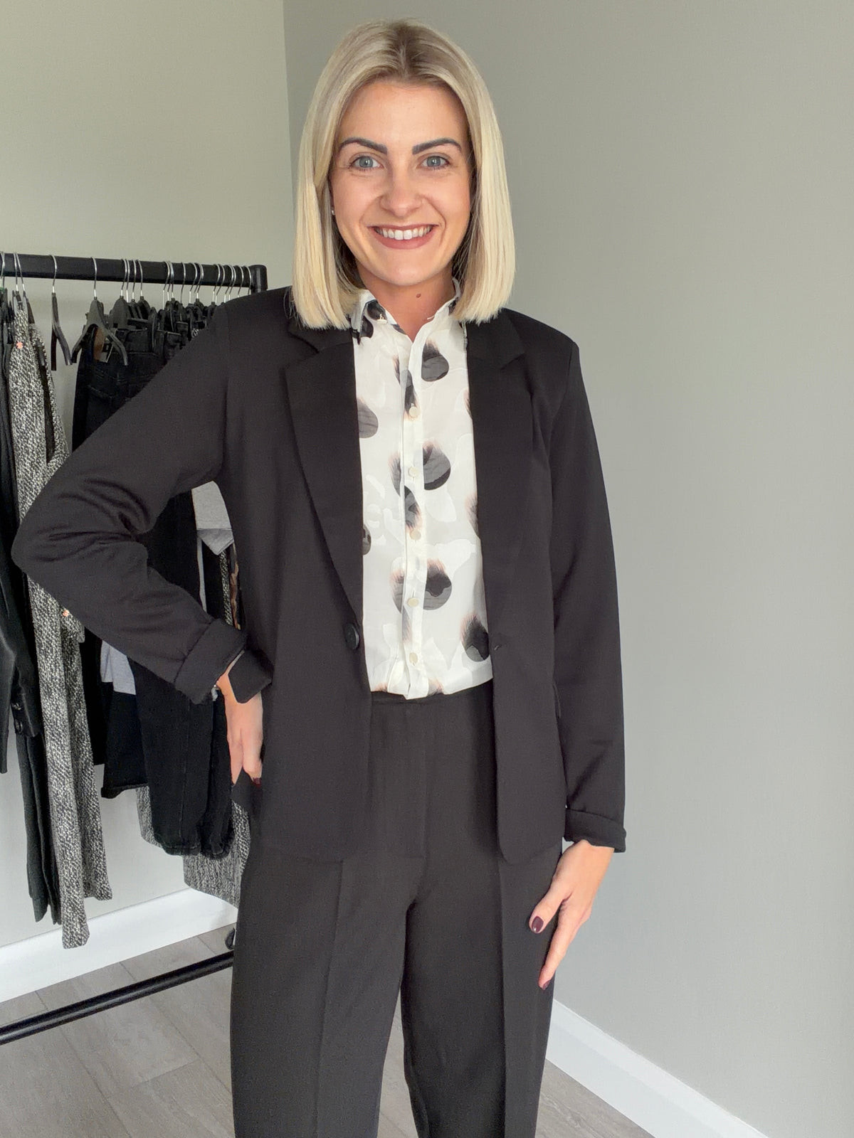 Freequent Black Jersey Blazer