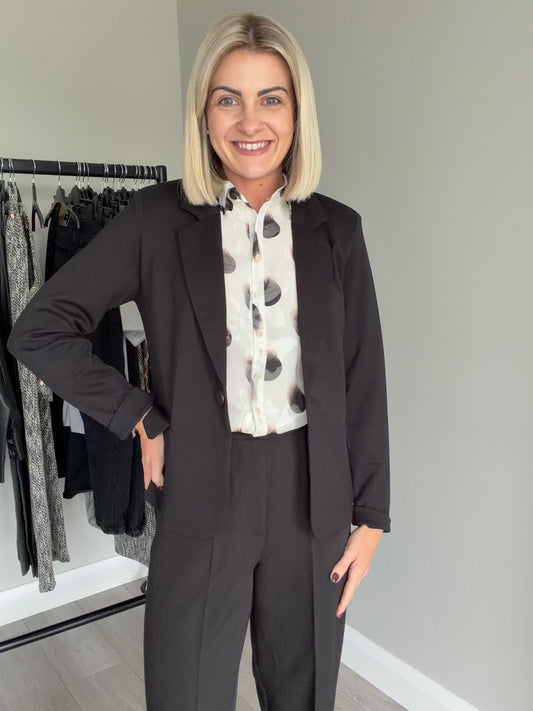Freequent Black Jersey Blazer