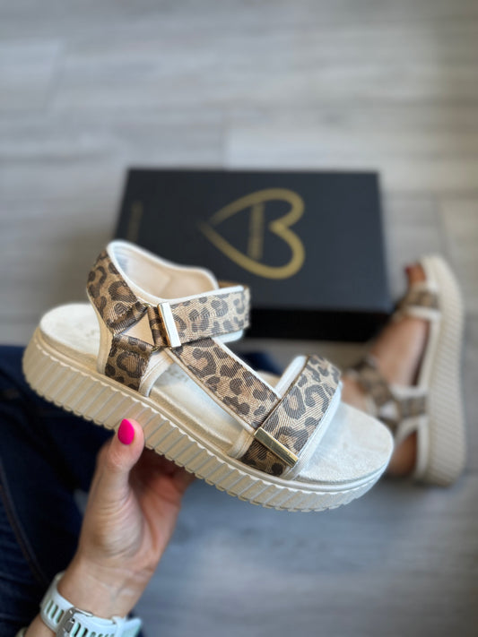 Marco Tozzi Leopard Velcro Sandal