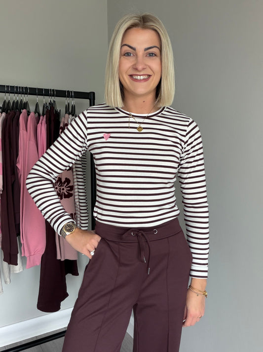 Kaffe Liddy Chalk/Fudge/Rose T-Shirt