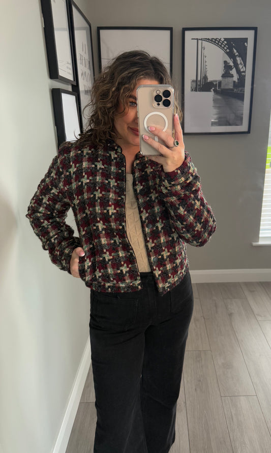 Yest Wine/Black/Green Tweed Jacket
