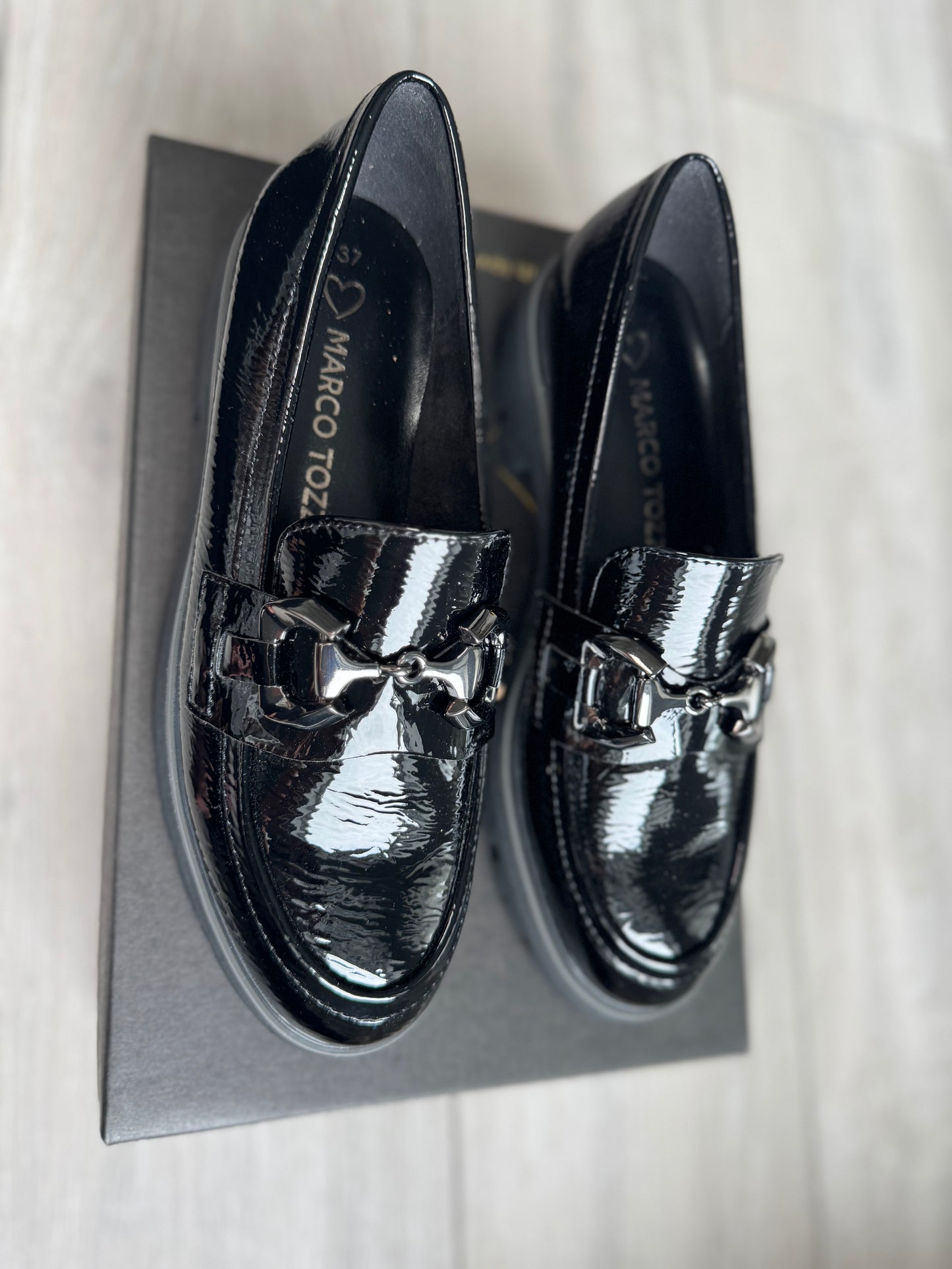 Marco Tozzi Black Patent Loafer