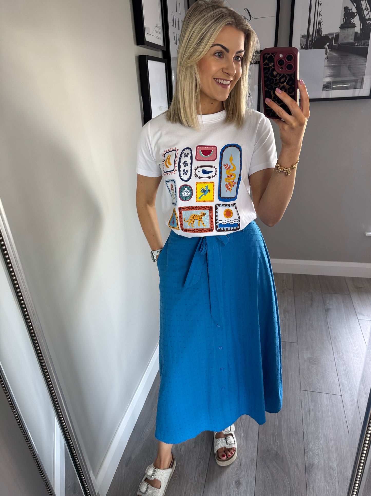 Rant & Rave Ariela Cobalt A Line Skirt