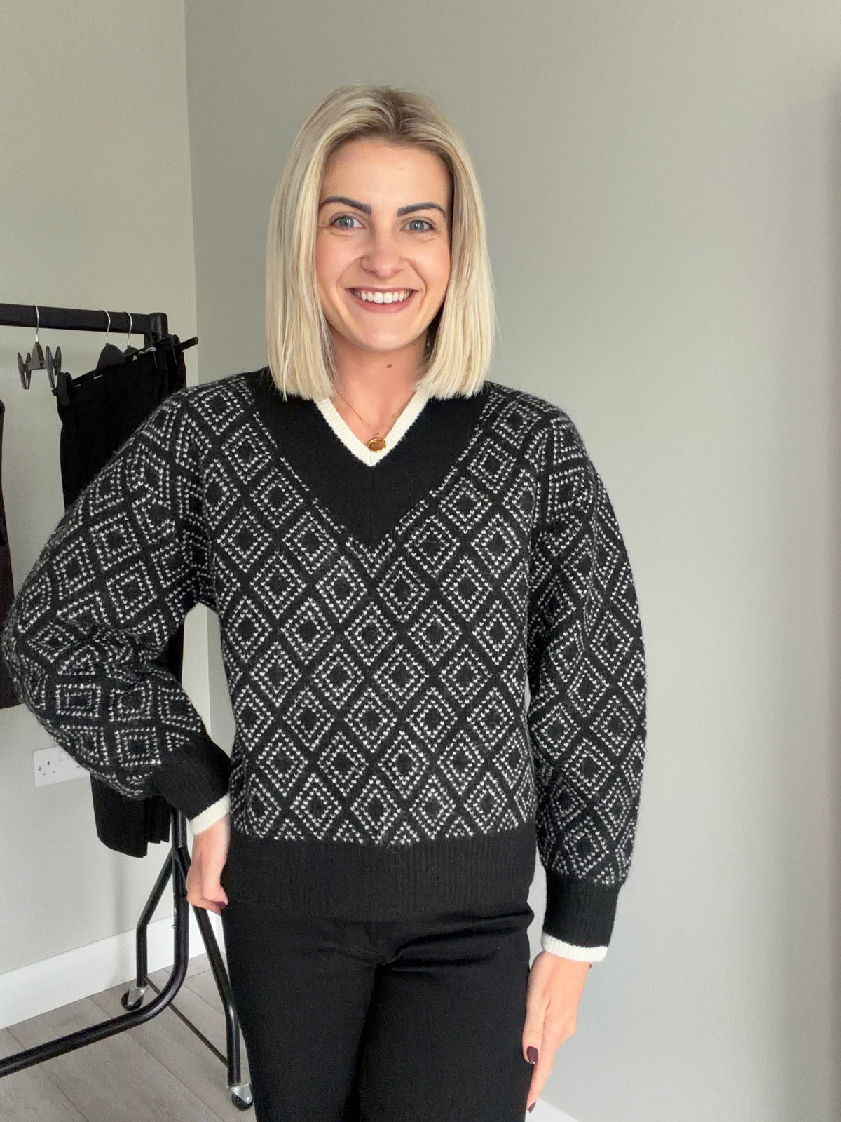 Kaffe KAsirens Black/Turtledove Knit Pullover