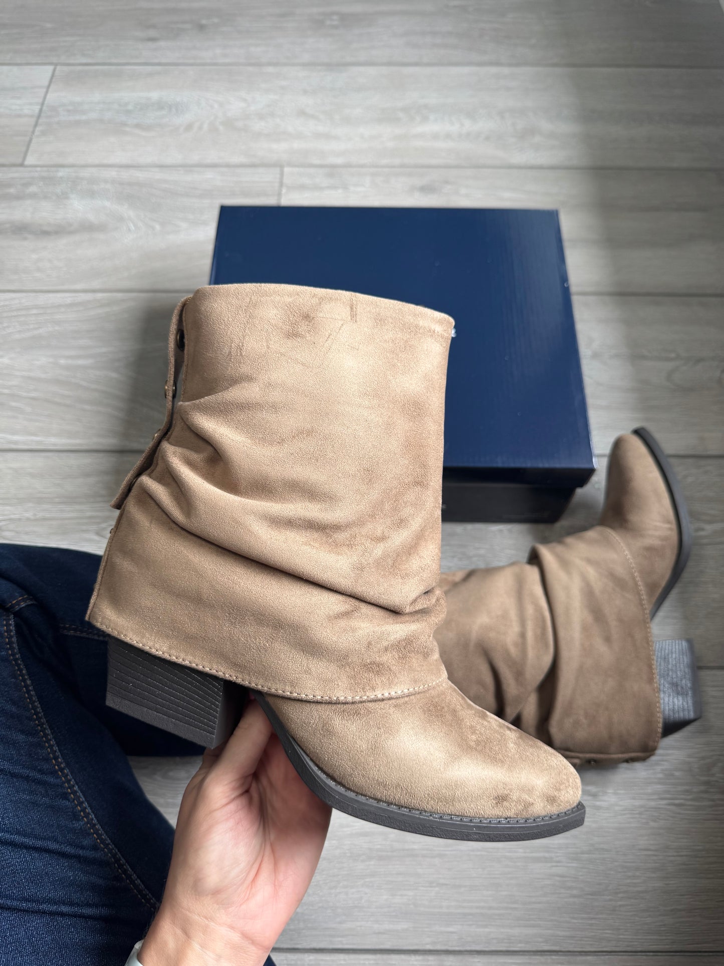 Lunar Monica Taupe Slouch Boot