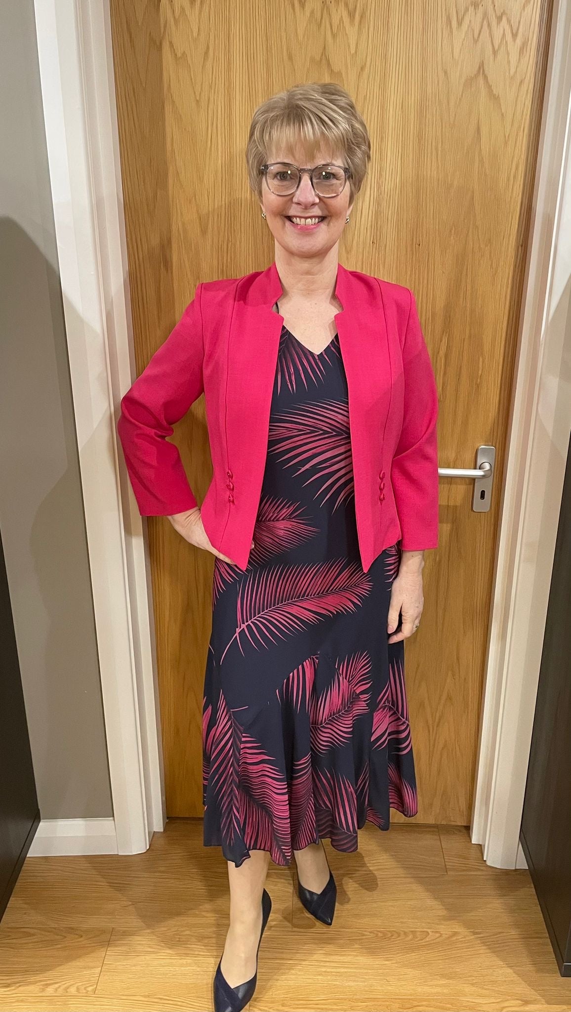 Glitz Raspberry/Navy Two Piece