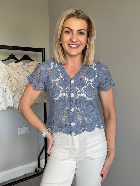 Denim Crochet Cardigan