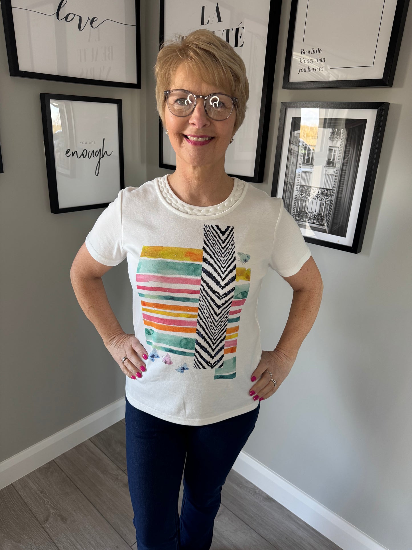 Claudia C White Multi Rope Tee