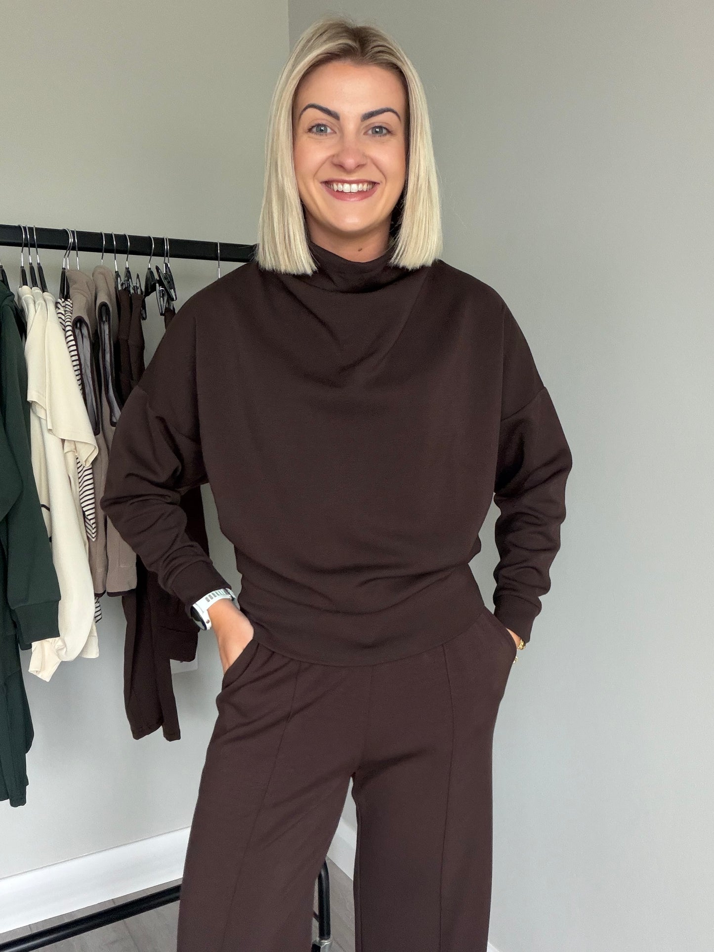 Relax & Renew Sable Chocolate Brown Cowl Neck Sweater