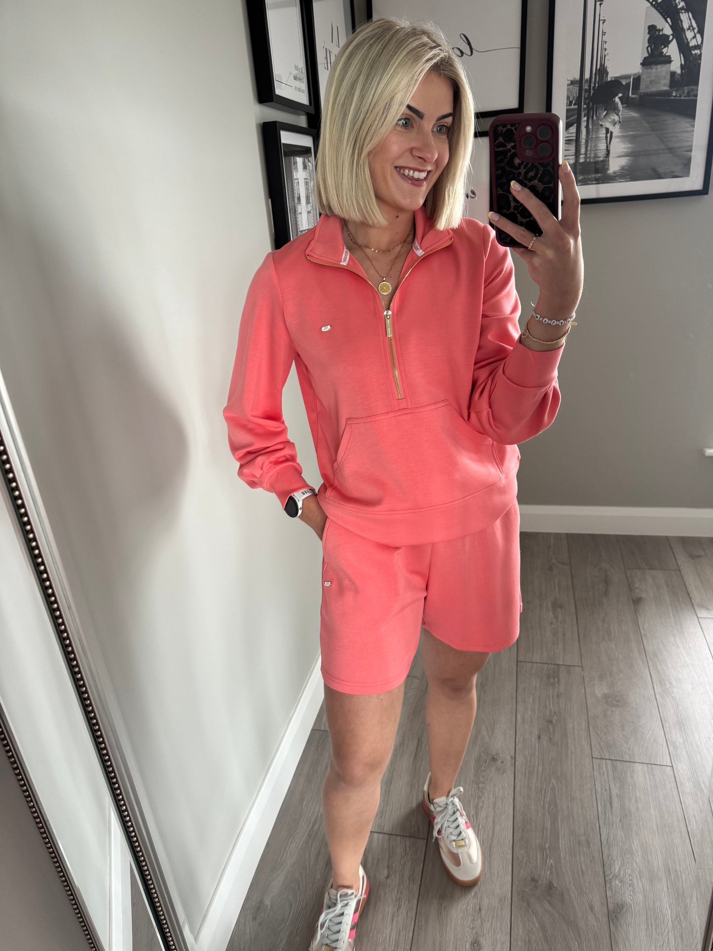 Relax & Renew Jane Coral Half Zip