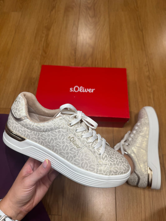 S. Oliver Champagne Print Trainer