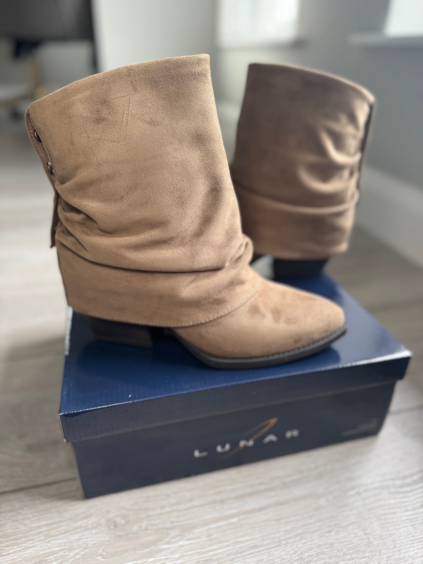 Lunar Monica Taupe Slouch Boot