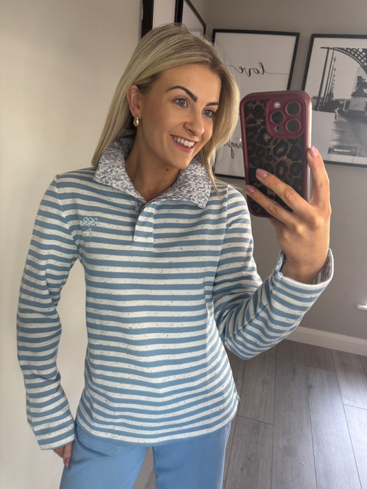 Blue/White Stripe Sweatshirt