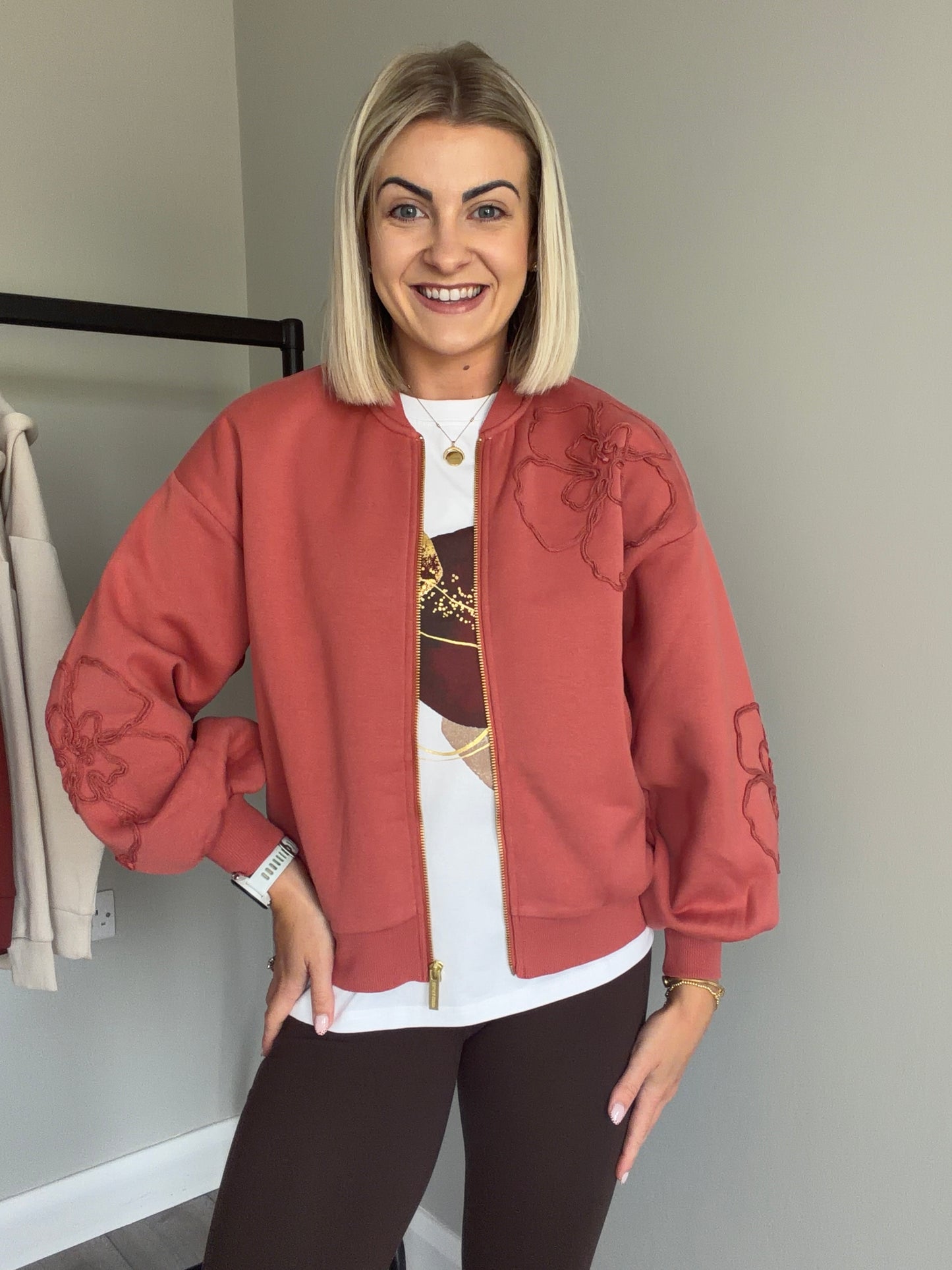 Relax & Renew Ruby Terracotta Bomber Jacket