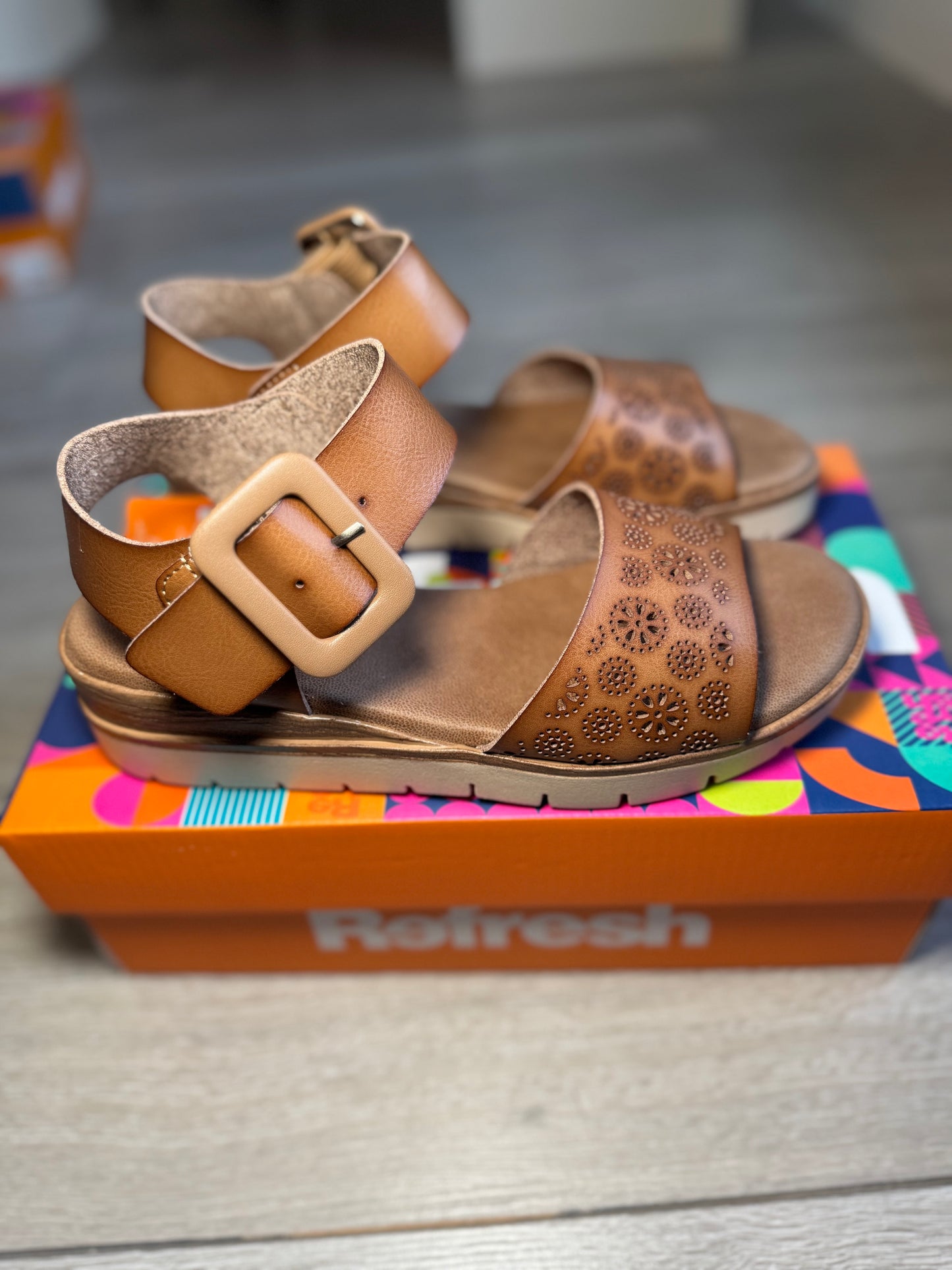 Refresh Taupe Wedge Sandal