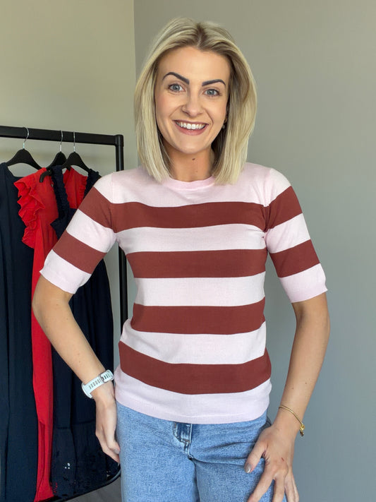 Kaffe KAlizza Ballerina/Henna Striped Knit