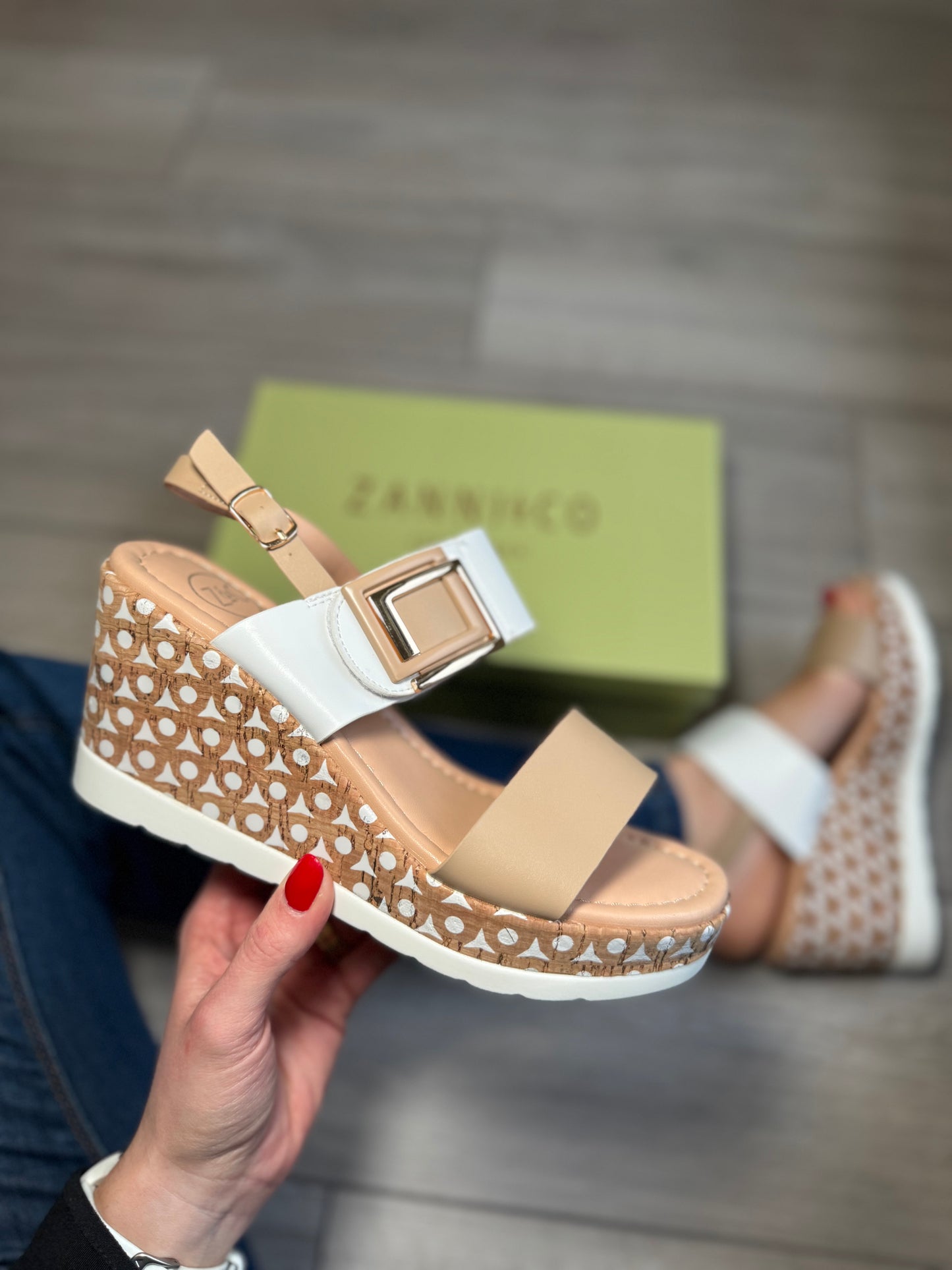 Zanni & Co Dahama Chiffon Wedge Sandal