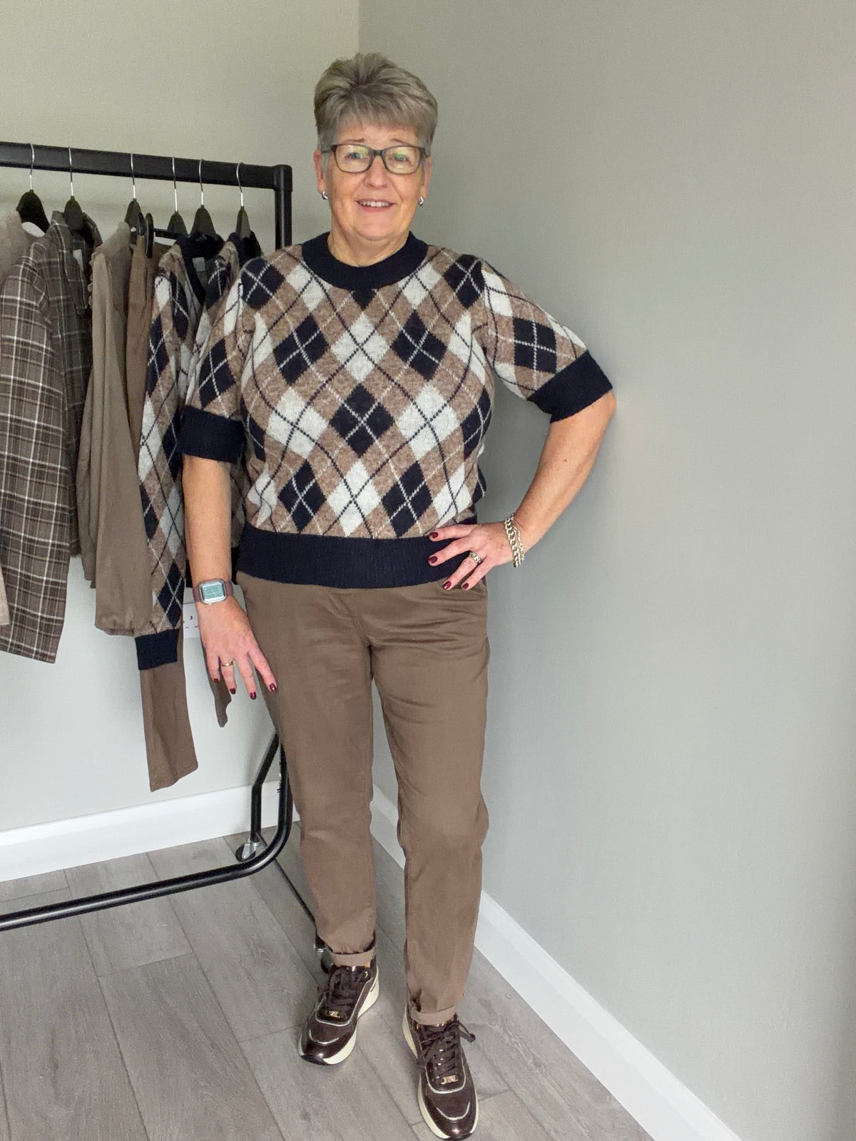 Kaffe KAharlow Navy/Taupe Pullover