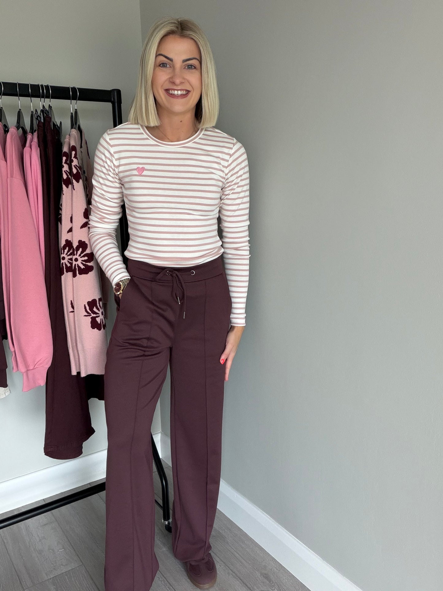 Kaffe Liddy Chalk/Mauve/Rose T-Shirt