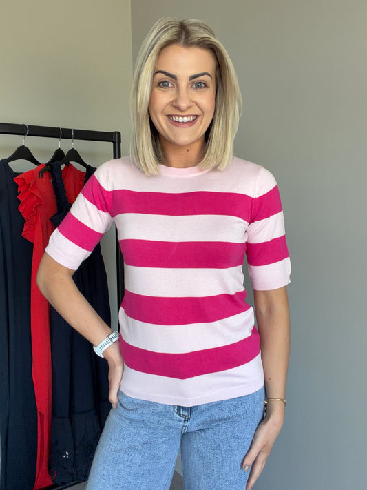 Kaffe KAlizza Ballerina/Beetroot Striped Knit