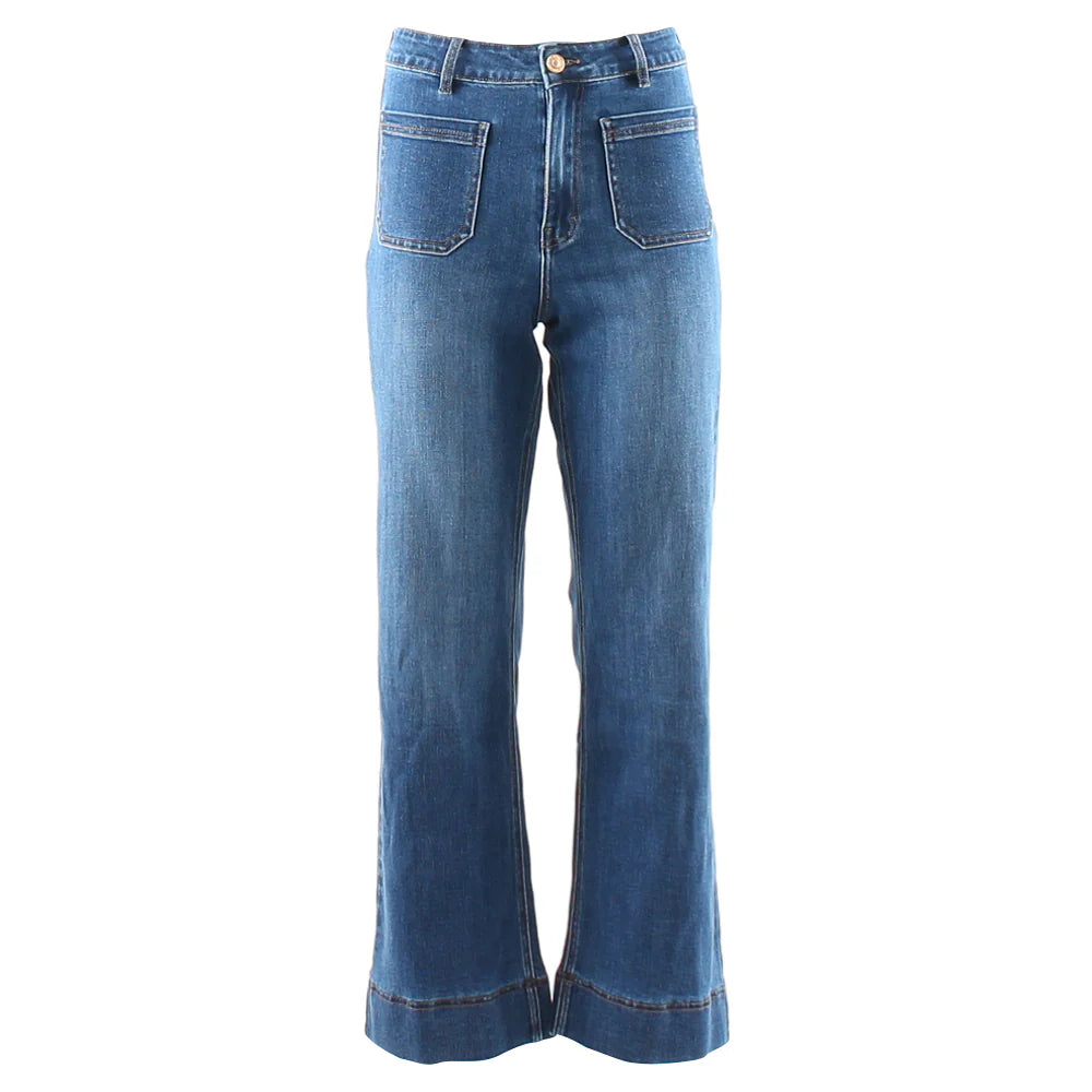 Rant & Rave Cristal Mid Wash Wide Leg Jean