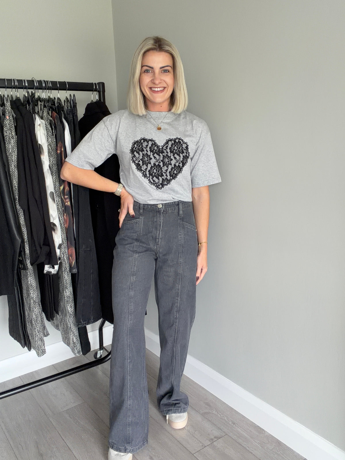 Rant & Rave Lily Grey Wide Leg Jean