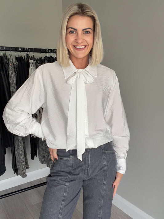 Kaffe KAgilda Chalk Tie Shirt