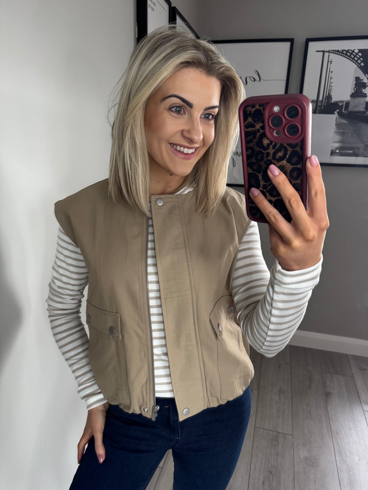 Freequent Beige Waistcoat