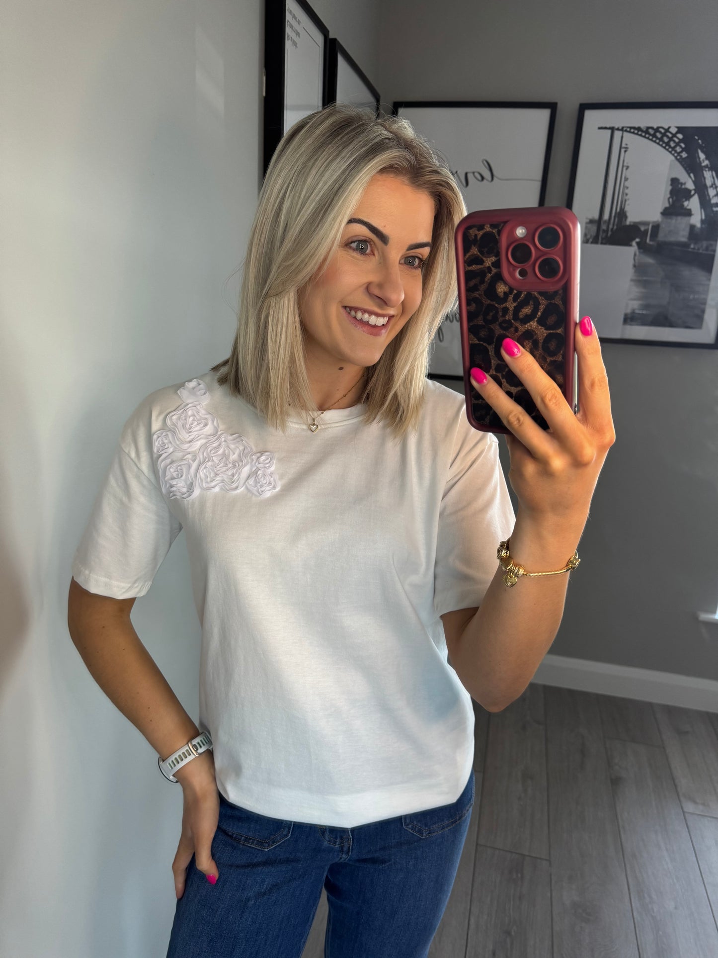 Kaffe Karosie Chalk Embossed Tee