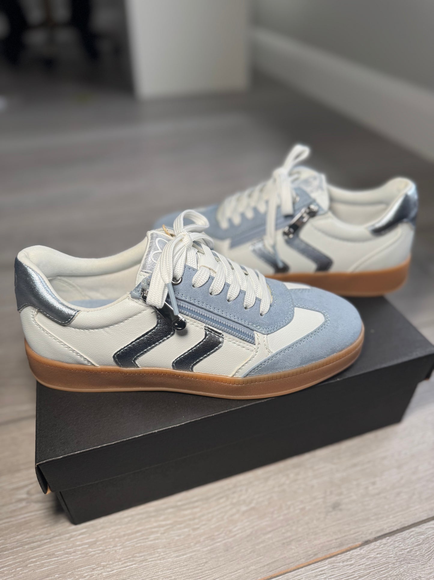 Marco Tozzi Blue Metallic Trainer