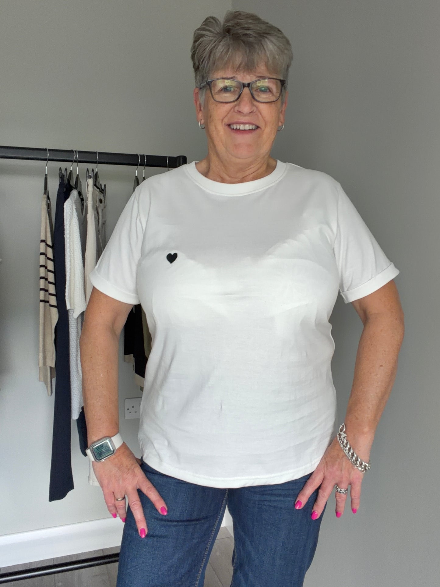 Kaffe KAheart Chalk/Black T-Shirt