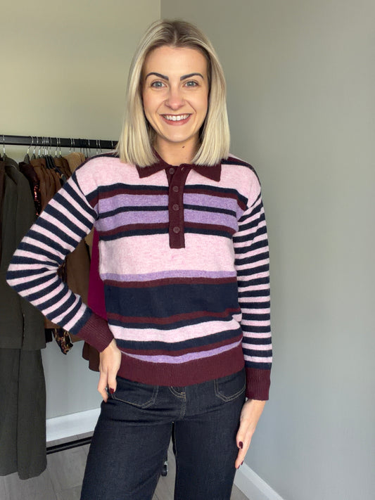 Rant & Rave Judith Pink Collar Jumper