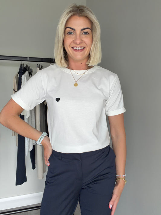 Kaffe KAheart Chalk/Black T-Shirt