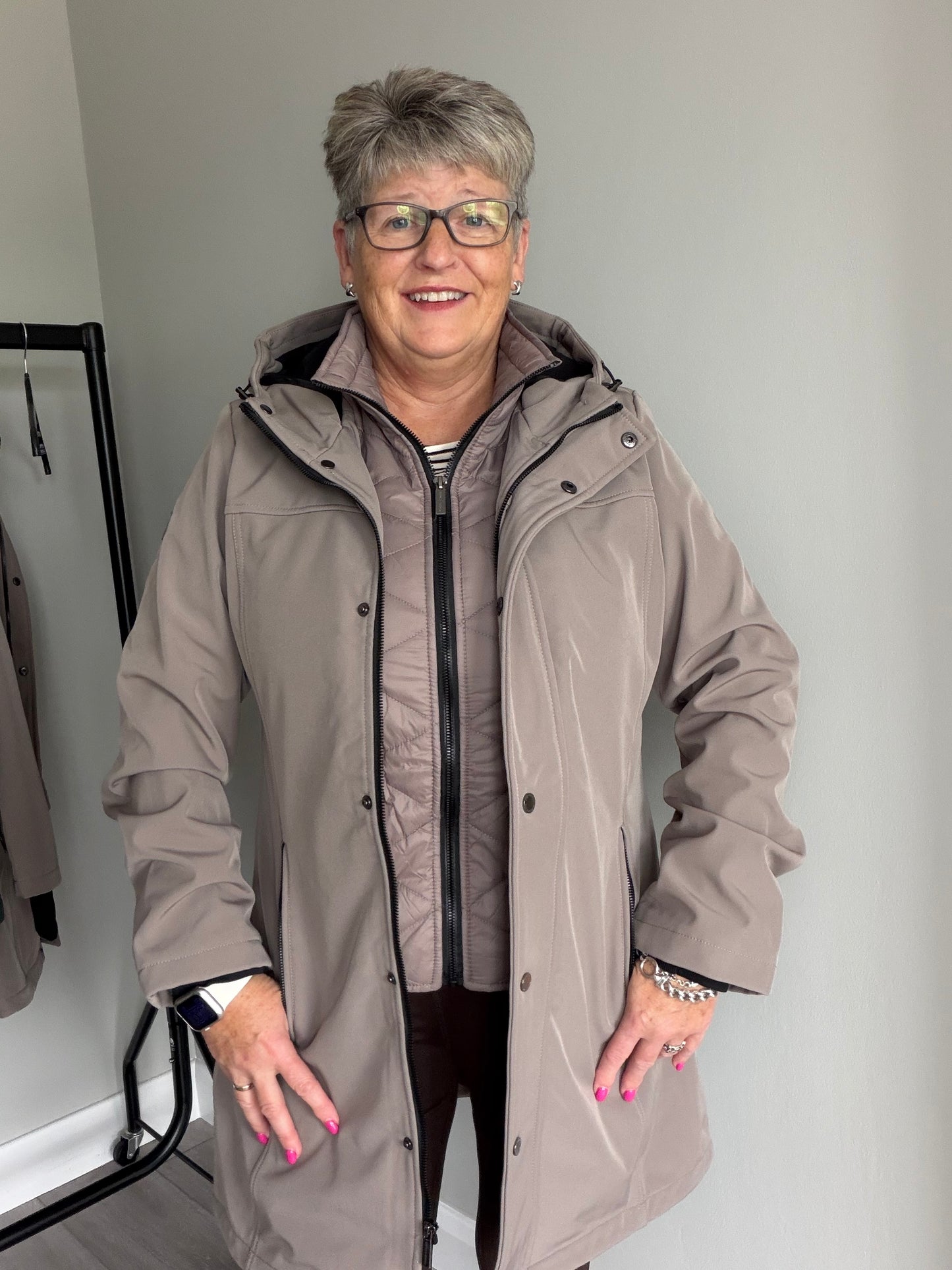 Relax & Renew Elsie Taupe Water Repellent Coat