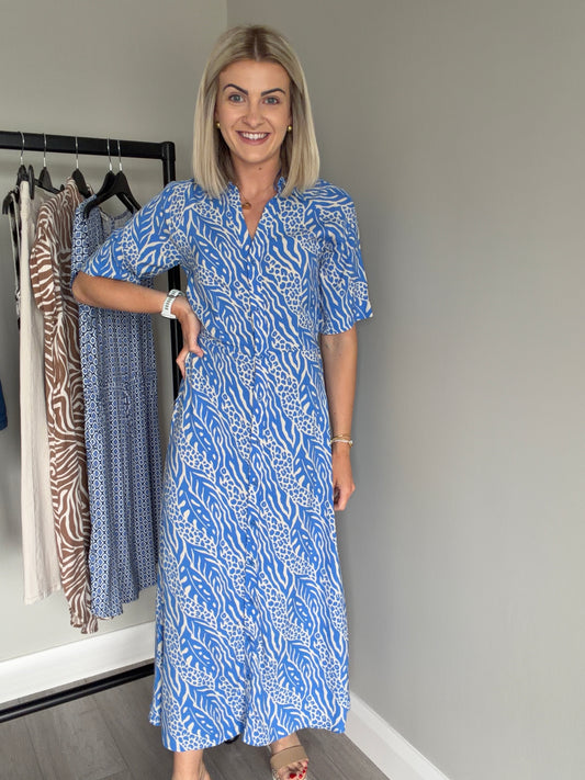 B.Young BYmmojella Blue Nature Vibes Shirt Dress