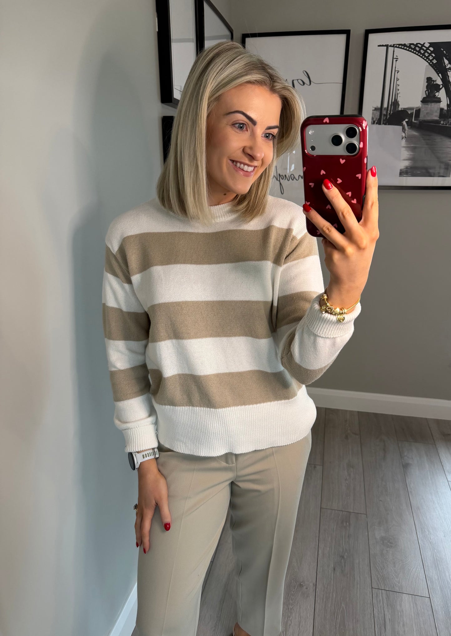 Kaffe KAharriet Chalk/Feather Knit Pullover