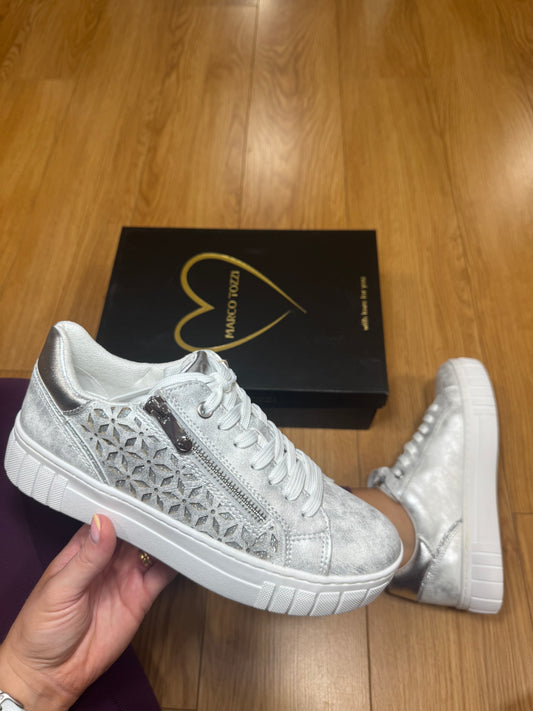 Marco Tozzi Light Grey Zip Trainer