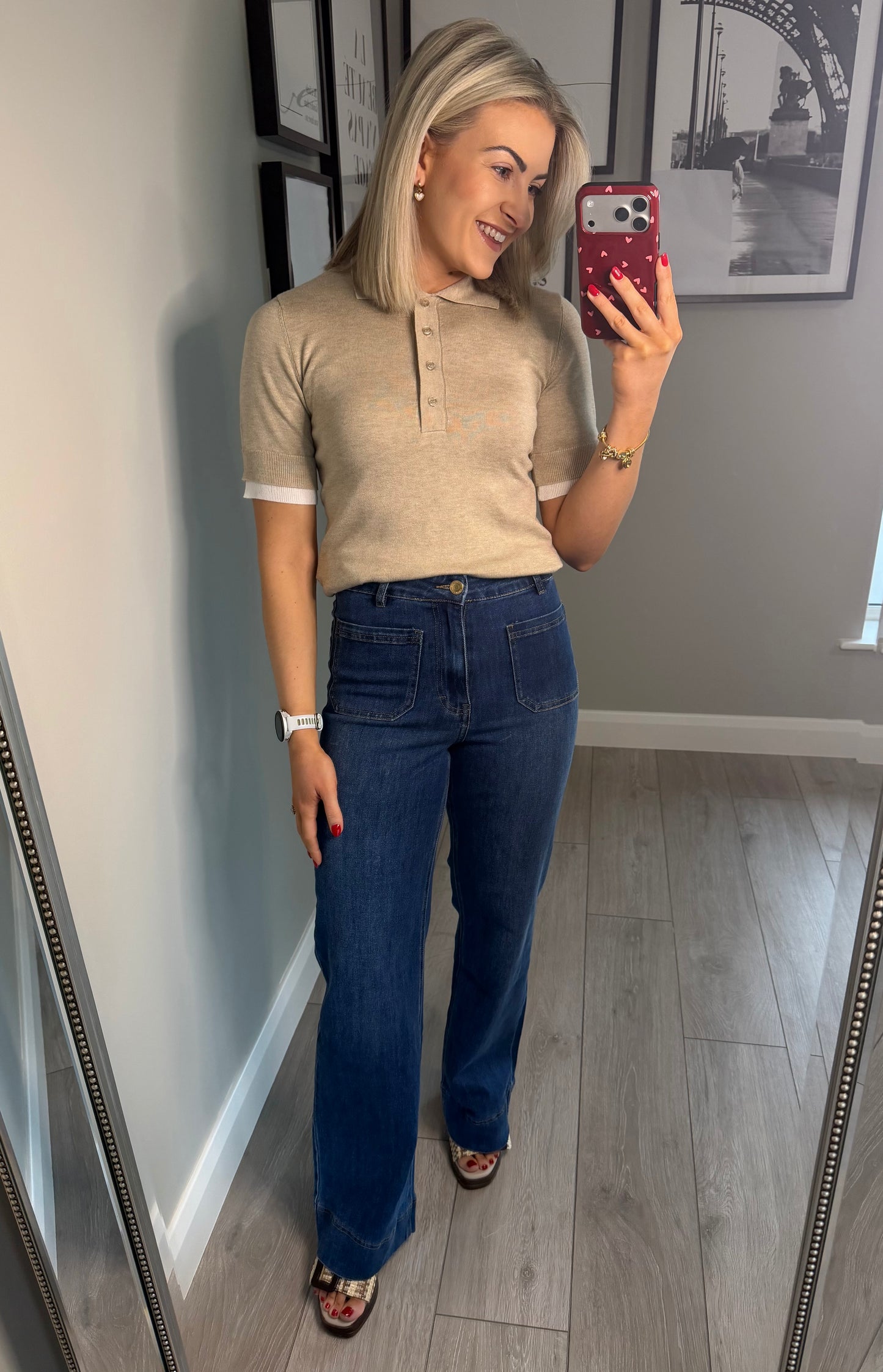 Rant & Rave Cristal Mid Wash Wide Leg Jean
