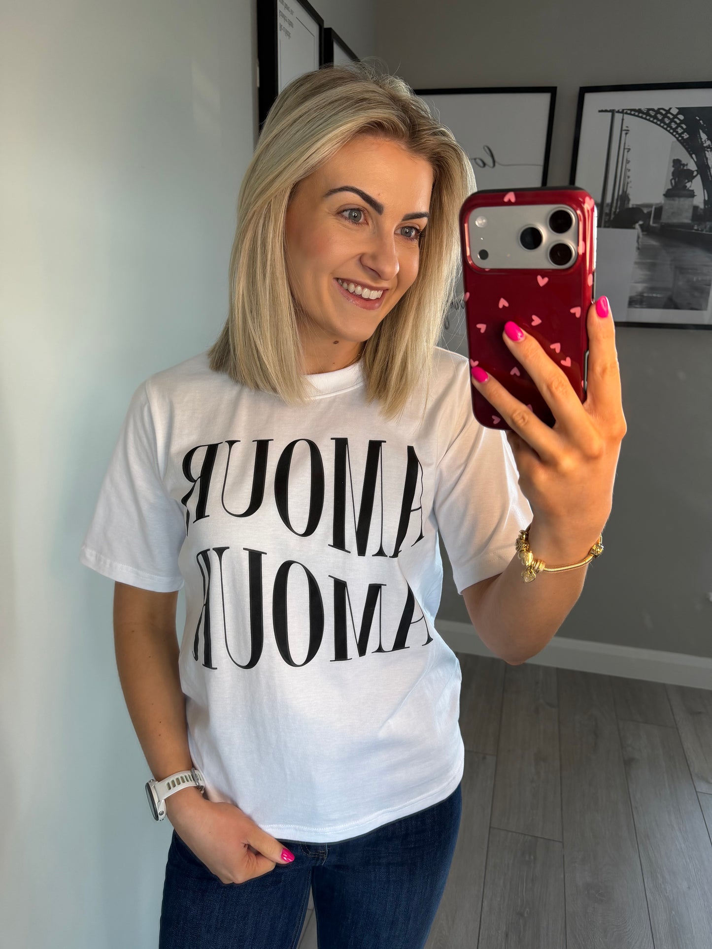 Kaffe KAcherie White/Black Print Tee