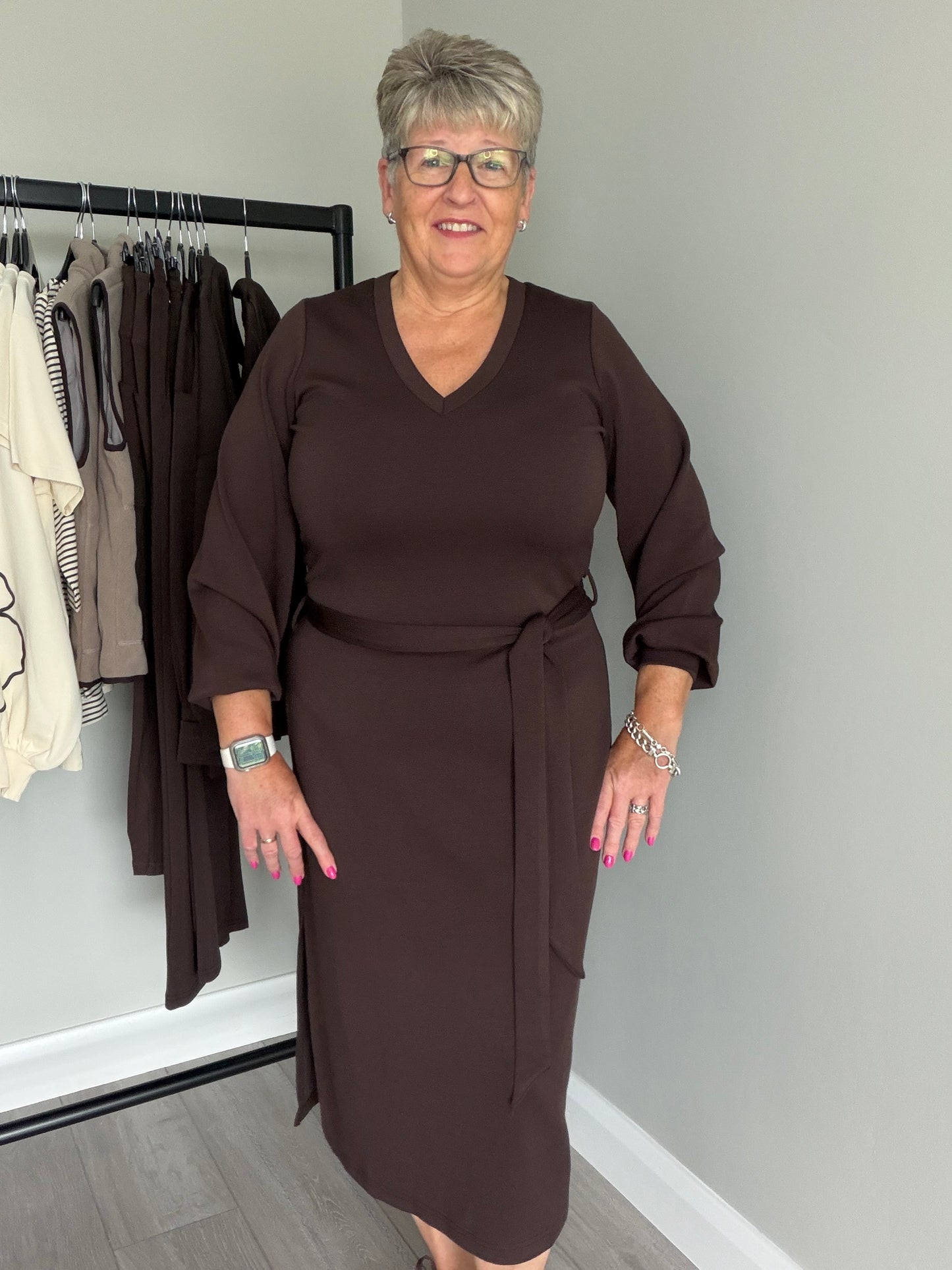 Relax & Renew Celia Chocolate Brown Dress