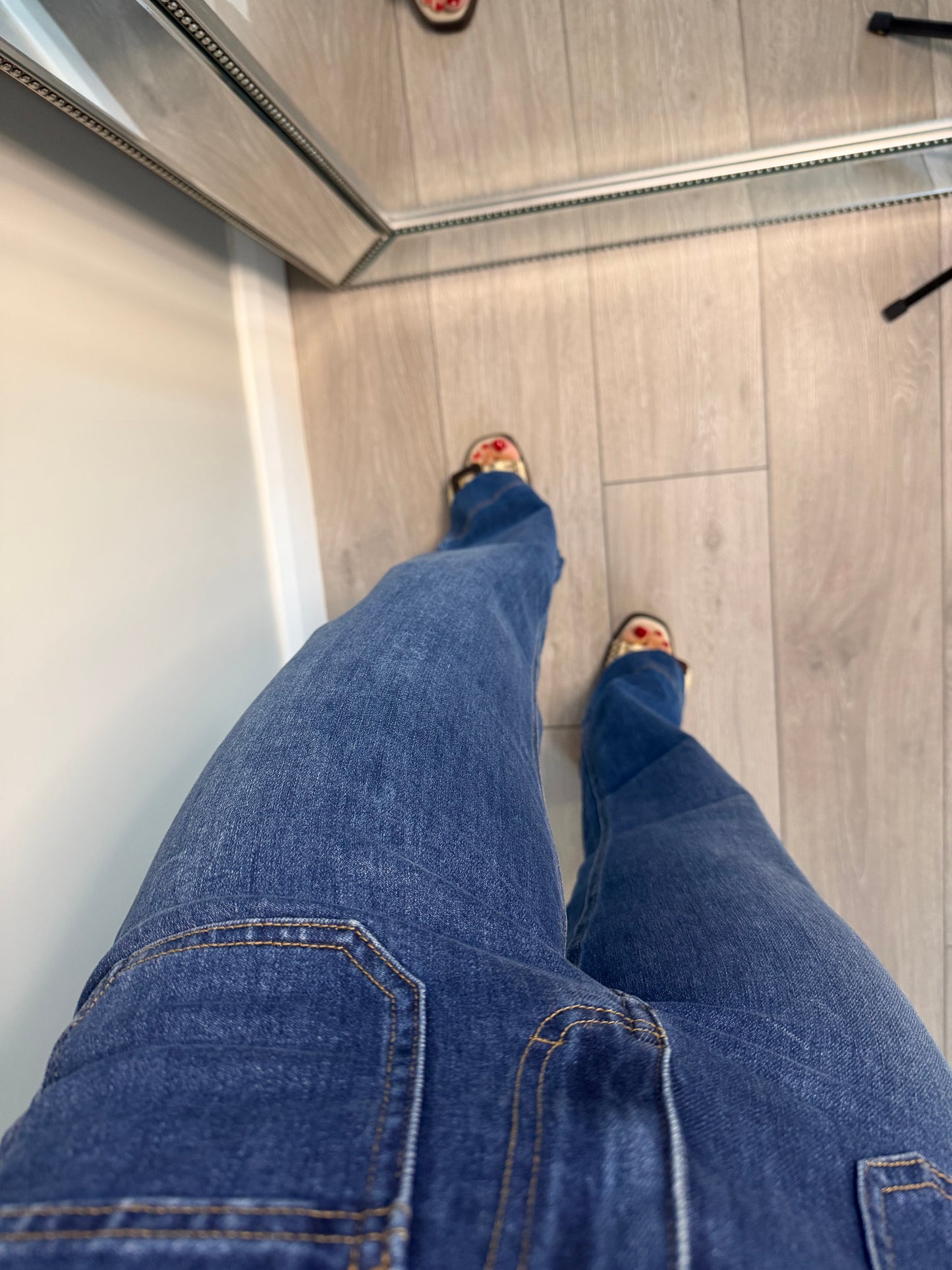 Rant & Rave Cristal Mid Wash Wide Leg Jean