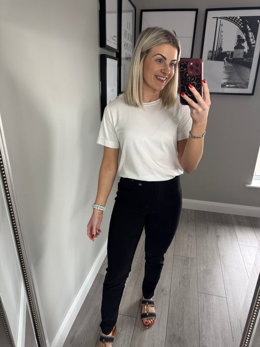 Pinns Black Pull On Trousers