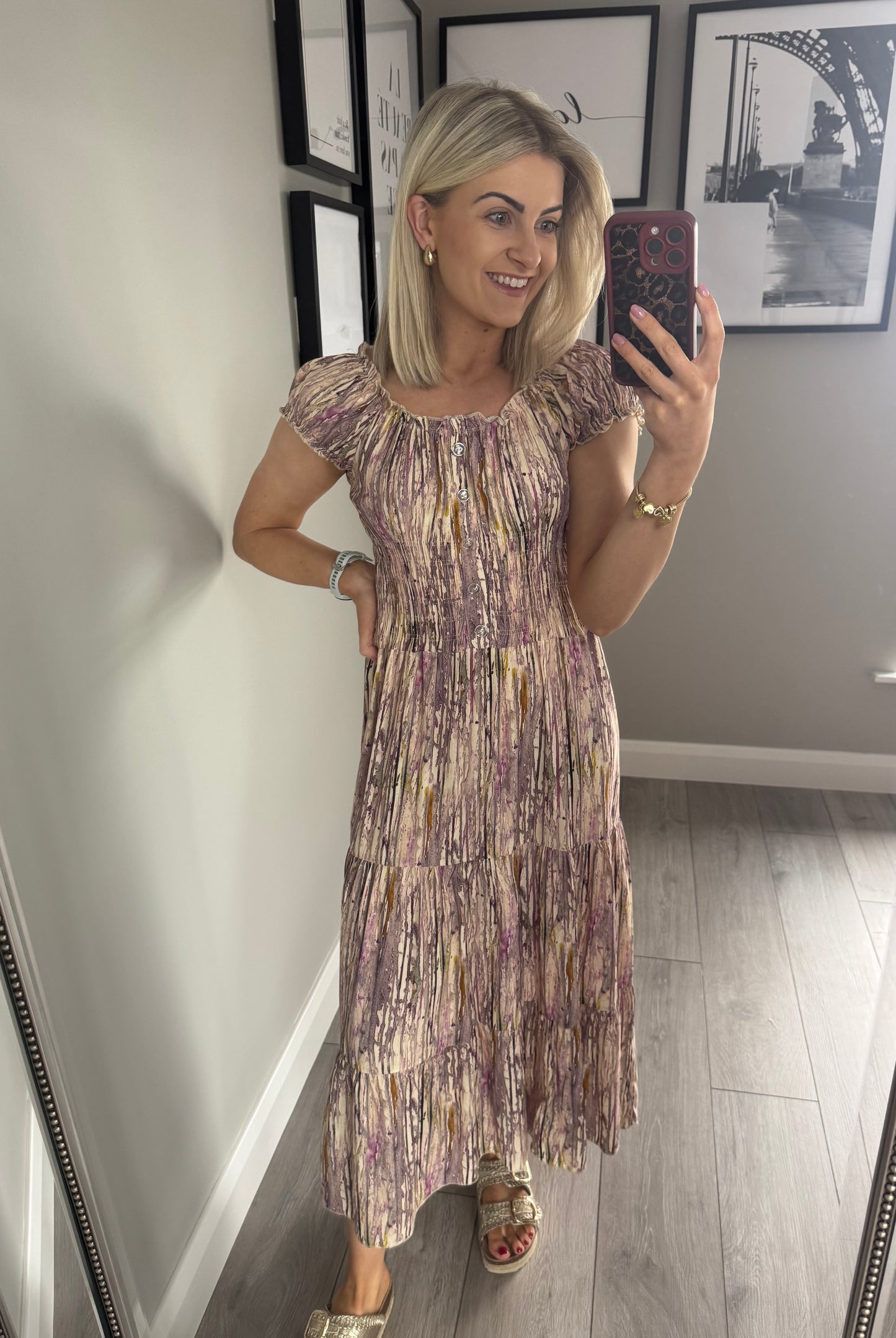 Claudia C Purple Multi Maxi Dress