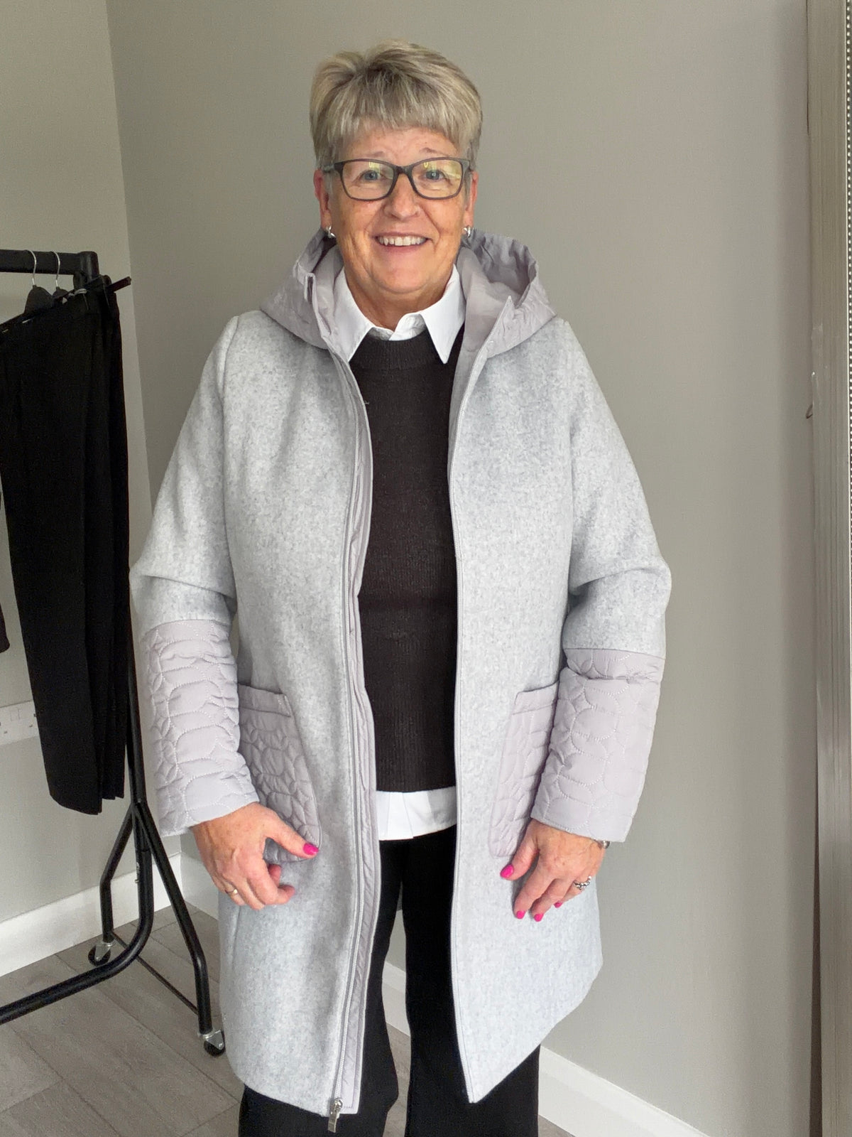Grey Felt/Quilt Coat
