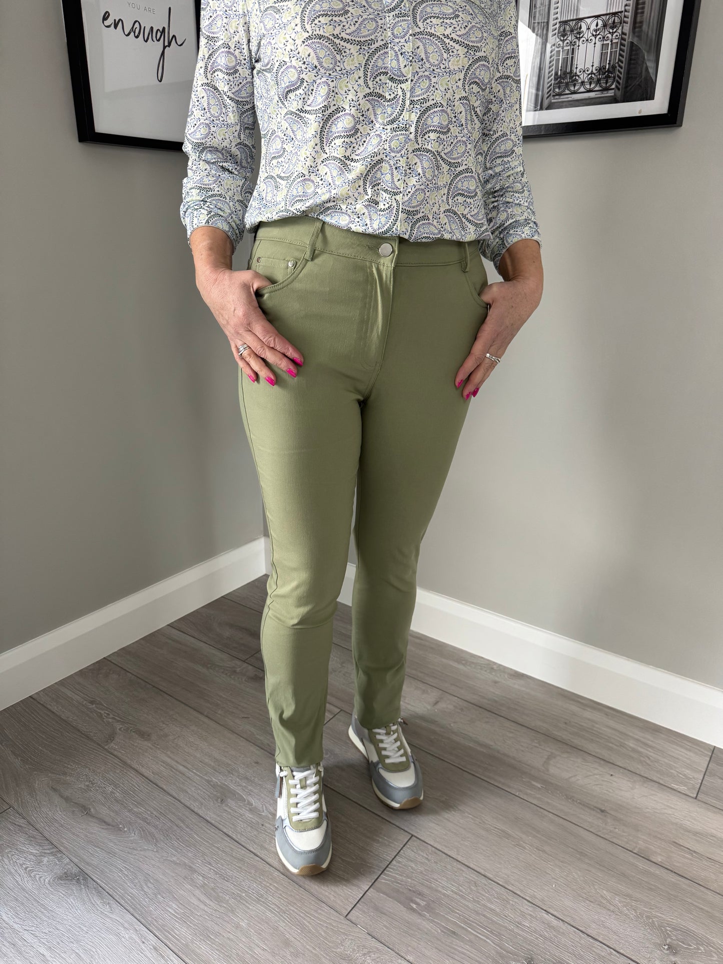 Khaki Straight Trousers