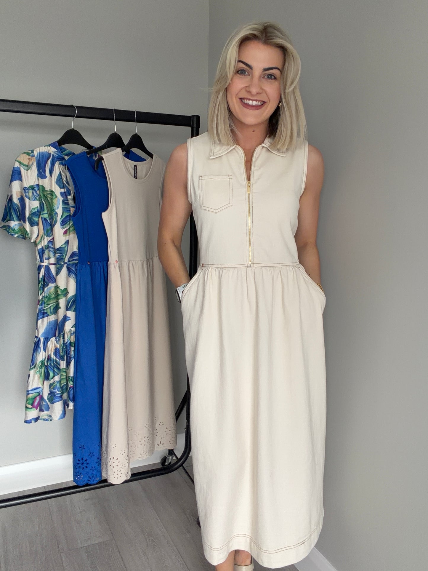Rant & Rave Philly Ecru Denim Dress