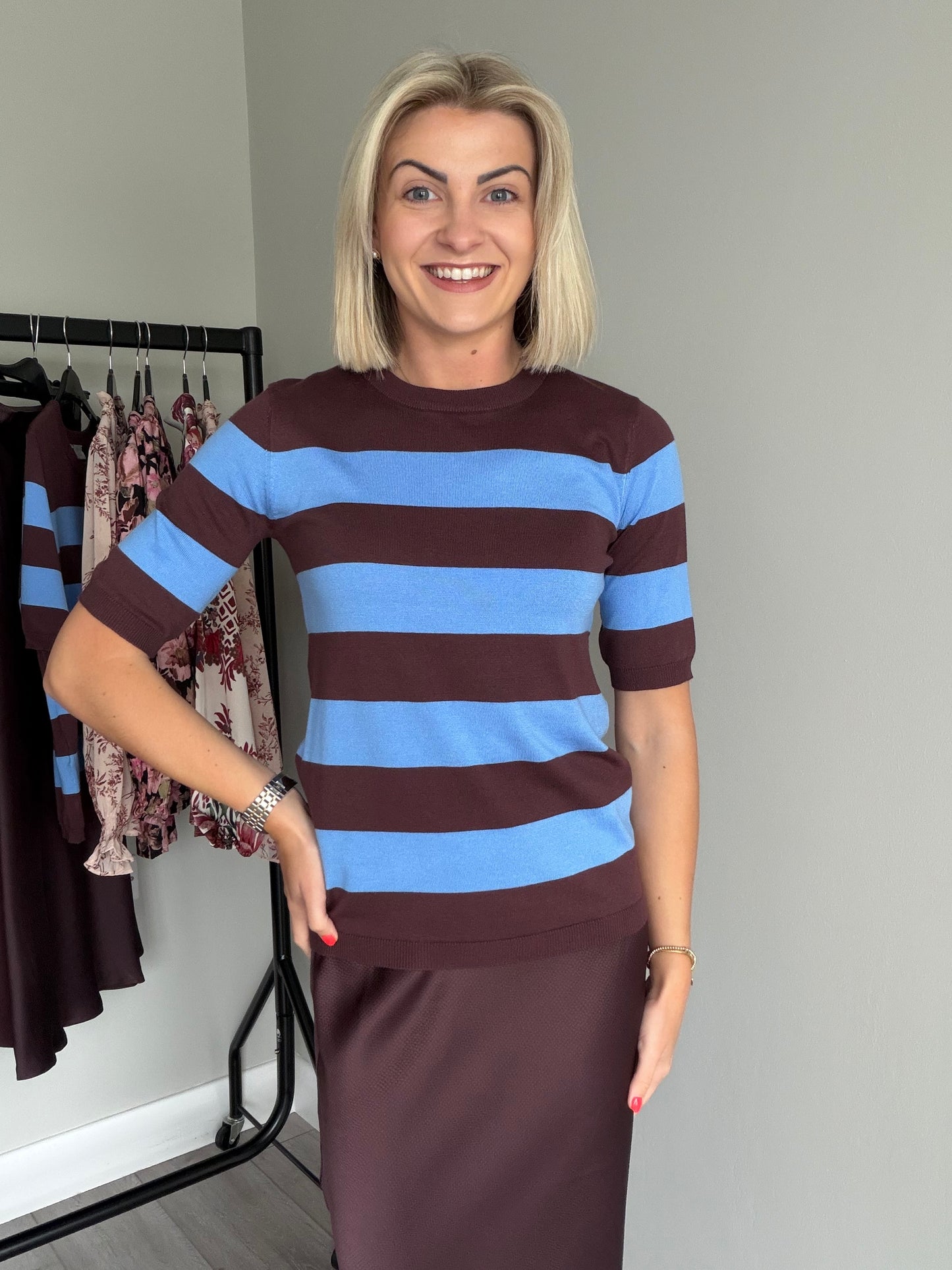 Kaffe KAlizza Fudge/Provance Striped Pullover