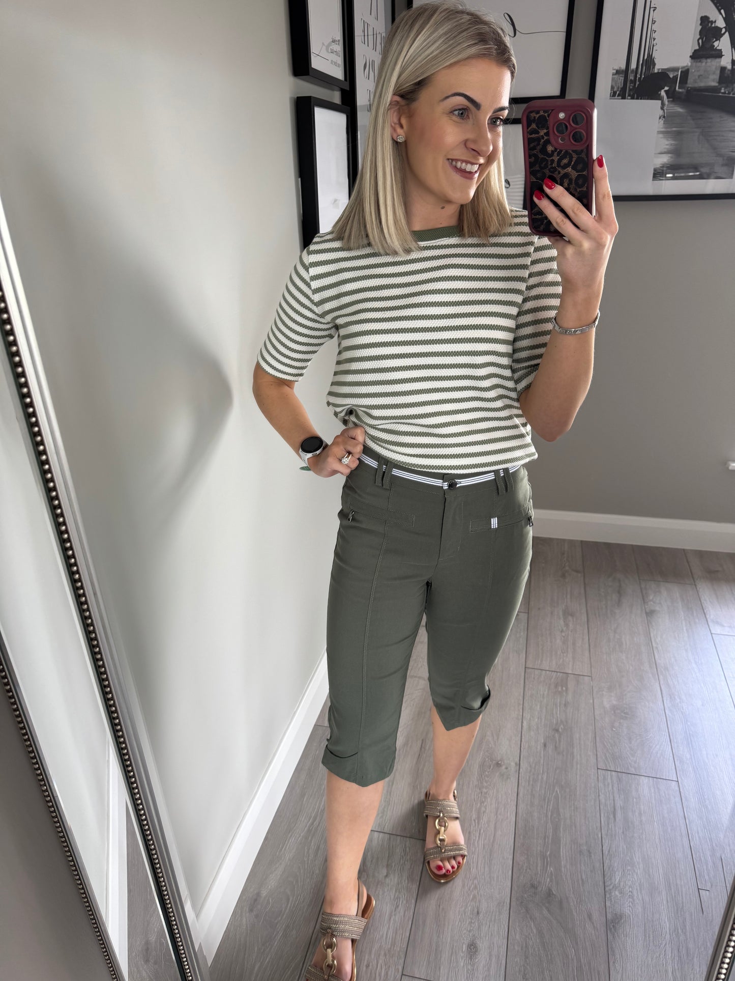 Pinns Khaki Stripe Crops